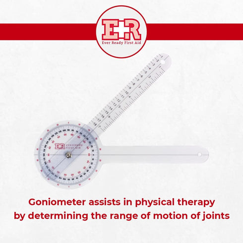 Ever Ready First Aid Plastic 12” Goniometer 360 Degree ISOM – 2 Pack...