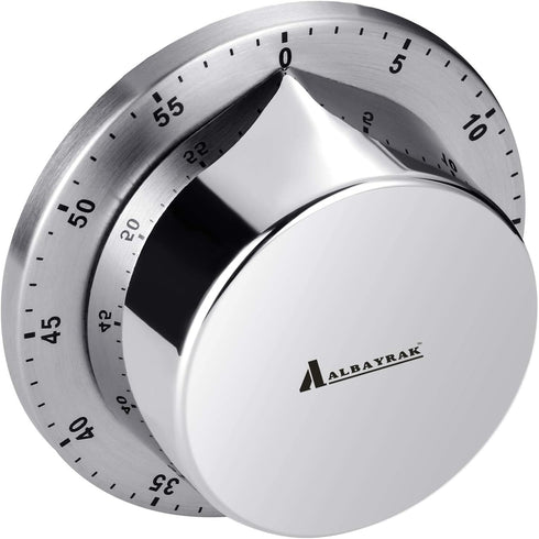 Kitchen Timer, Chef Cooking Timer Clock with Loud Alarm, No Batteries Required, 100% Mechanical - Magnetic Backing, Exquisite Stainless Steel Body...