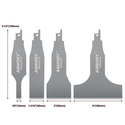 ASNOMY 4PCS Reciprocating Saw Scraper Blade, Multifunctional Stainless Steel Electric Scraper Tile Cleaning Tools for Concrete floor, wall cleanin...