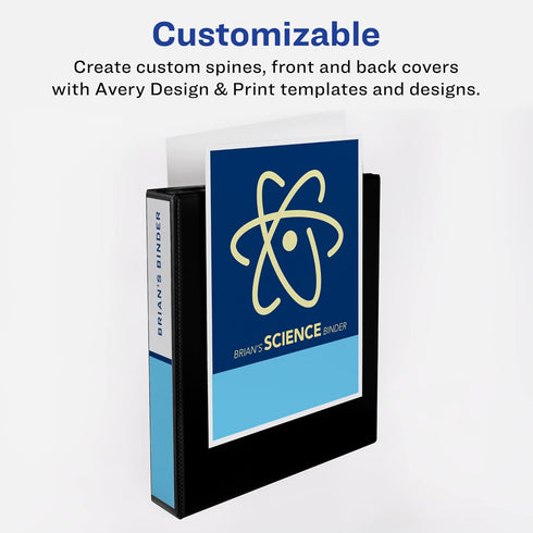 Avery Two-Tone Durable View 3 Ring Binder, 1.5 Inch Slant Rings, Blue/Teal Binder (17292)...