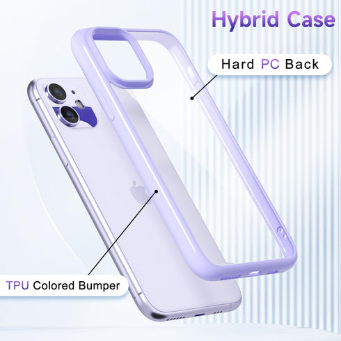 oakxco Thin Slim Clear case for iPhone 11, Transparent Hybrid Hard Shell Plastic & Soft Silicone Rubber Bumper, Non-Yellow Acrylic Protective Ligh...