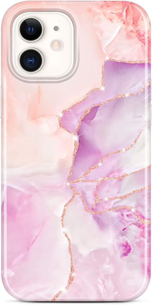 JIAXIUFEN Sparkle Gold Glitter Case Compatible with iPhone 12 mini Marble Slim Shockproof TPU Soft Rubber Silicone Cover Phone Case 5.4 inch 2020 ...