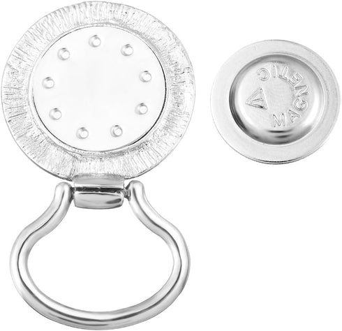 MJartoria Interchangeable Snap Buttons Centerpiece Rhinestone Eye Glass Holding Brooch (Silver Color)...