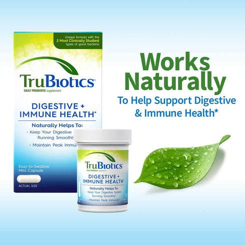 TruBiotics Probiotics for Digestive & Immune Health, Supports Regularity & Helps Relieve Abdominal Discomfort, Gas & Bloating, 2 Clinically Studie...