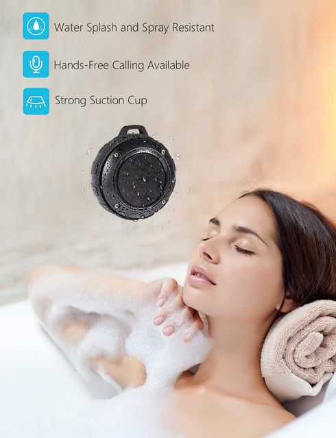 Kunodi Outdoor Waterproof Bluetooth Speaker, Wireless Portable Shower Travel Bike Speaker with Subwoofer, Enhanced Bass, Built in Mic for Bicycle ...