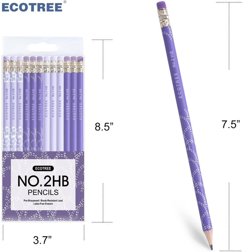 ECOTREE Pencils #2 HB, Pre-sharpened Pencils with Eraser Number 2 Cute Pencils Graphite Sketch Pencils Birthday Pencils Sharpened Pencils for Kids...