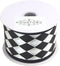 Homeford Harlequin Diamond Print Satin Wired Ribbon, 2-1/2-inch, 10-Yard, Black/White...