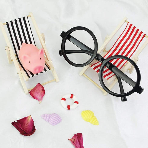 Dollhouse Decoration 20 Pcs Beach Style Miniature Ornament Kits Set 1:12 Foldable Dollhouse Beach Chair Umbrella Seaside Beach Accessories Statues...
