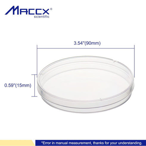 Sterile Plastic Petri Dishes with Lid, 10 PCS of Dia.90mm*15mm Clear Petri Plate Bulk, with 3 Vents for Classroom, Laboratory,Science Party, PPD90...