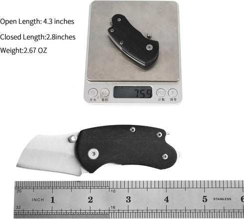 Small Folding Pocket Knife, G10 Handle Small EDC Knife, 1.8 Inch Blade Mini Keychain Knife with Bottle Opener, Perfect EDC Tool for Women Teens Me...