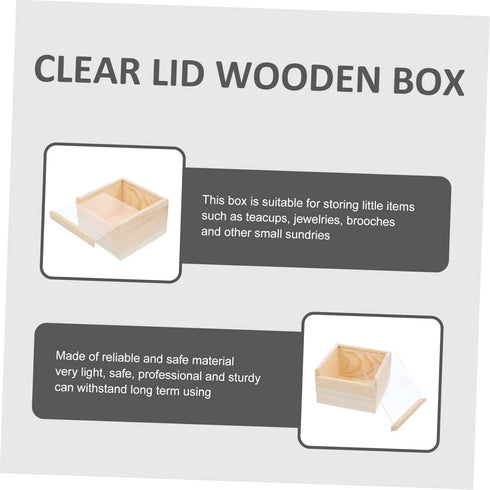 Box Storage Wooden Box Piggy Bank for Adults Art and Crafts for Adults Wooden Tea Organizer Jewelry Storage Case Clear Display Case Sundries Stora...