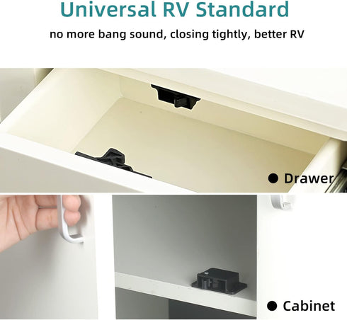 RV Drawer Latches and Catches, 12 Pack RV Cabinet Door Latches and Catches, 10 LBS Pull Force Latch for RV Camper Motor Home Trailor Office Cabine...