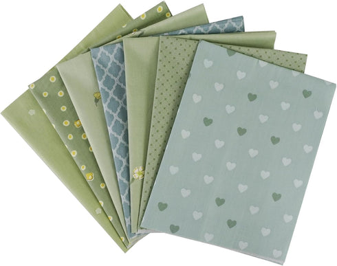 7 Pieces 18x22 inches Cotton Fabric Fat Quarter Fabric Bundles Quilting Cotton Floral Craft Fabric Pre-Cut Squares for Patchwork Sewing Quilting C...
