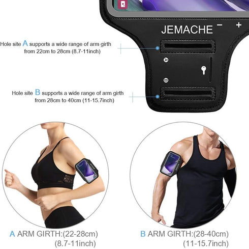 Galaxy Note 20, 20 Ultra Armband, JEMACHE Gym Running Workouts Water Resistant Arm Band Case for Samsung Galaxy Note 20/20 Ultra with Key Holder (...