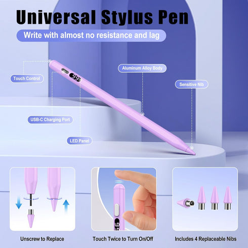TiMOVO Stylus Pen for Touch Screens, Fast Charge Stylus Pen for Apple iPad/iPhone/Xiaomi/Samsung/Lenovo Android Capacitive Touch Screen Stylus Pen...