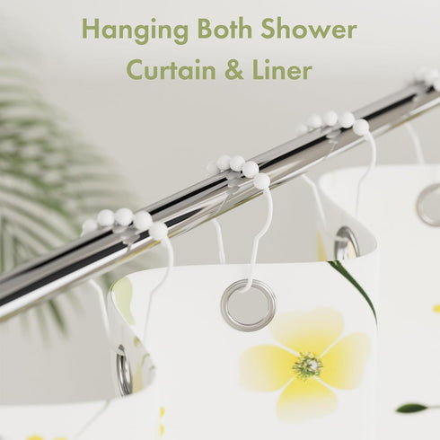 Amazer Shower Curtain Hooks, Decorative Shower Curtain Hooks Rust-Resistant Stainless Steel Shower Curtain Hooks for Bathroom Shower Rod-Set of 12...