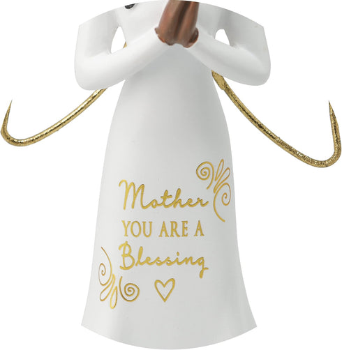 Pavilion Gift Company Mother You are A Blessing-5.5 Inch African American Praying Collectible Resin Angel Figurine, White...
