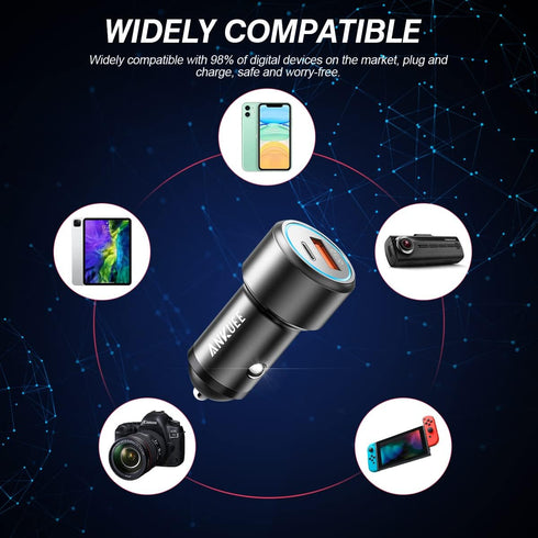 USB C Car Charger, 2 Pack PD 20W & QC 3.0 22.5W USB Car Fast Charger Plug, Mini Aluminum Alloy Cigarette Lighter Charging Adapter, Compatible with...