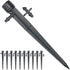 50 Pcs Drip Irrigation Emitters, Adjustable Flow 0-18 GPH Irrigation Drippers with Stake, 360 Degree Flow Sprinkler Head, Micro Sprinkler for Gard...