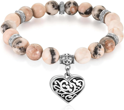 XIUDA Heart Cremation Memorial Urn Bracelet 316L Stainless Steel Keepsake Jewelry Urn Bracelet for Ashes for Women-With Me Always...