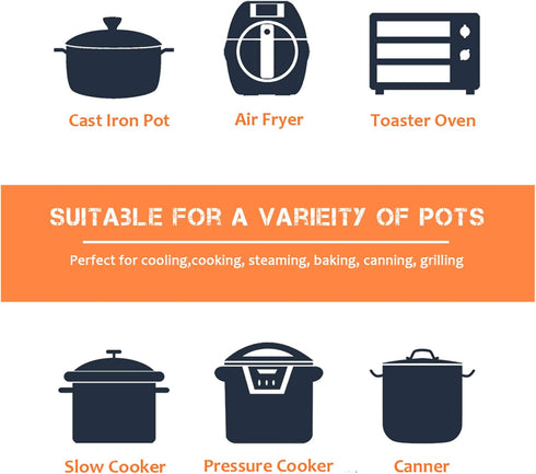 E-far 10½ Inch Round Cooling Cooking Racks, Stainless Steel Round Steaming Baking Rack Set of 2, Multi-Purpose for Canning Air Fryer Pressure Cook...