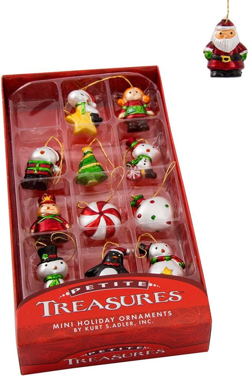 Kurt S. Adler 1.25-Inch Petite Treasures Mini Ornament Set of 12, Multi, 12 Piece...