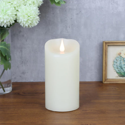 Flameless Candles Flickering 3D Moving Flame, Last 1000+ Hours Battery Operated Candles with Timer, Ivory Real Wax Electric LED Pillar Candles for...