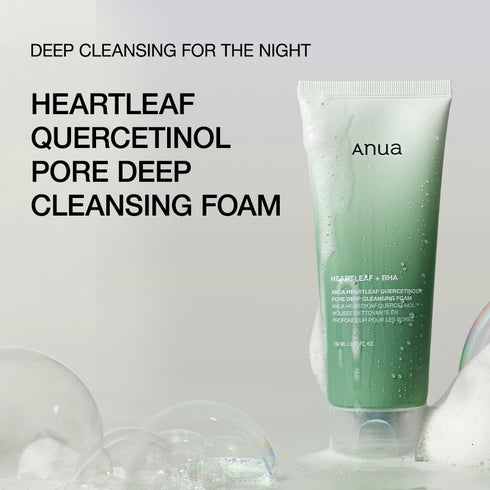 ANUA Heartleaf Quercetinol Pore Deep Cleansing Foam, Facial Cleanser, for Double Cleansing, BHA, Hyaluronic Acid, Glycerin, Face Wash, Blackhead R...