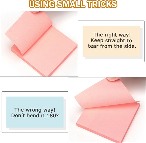 Sticky Notes 3x3 inch Bright Colors Self-Stick Pads 8 Pads/Pack 85 Sheets/Pad Total 680 Sheets...