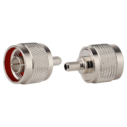 N Male Plug Crimp Coax Connector Adapter for RG58 LMR195 KSR195 RG400 3D-FB Cable (10 Pack)...