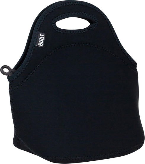 BUILT Gourmet Getaway Soft Neoprene Lunch Tote Bag Lightweight, Insulated and Reusable, One Size, Black...