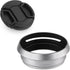 Haoge LH-X53W 3in1 Lens Hood with Adapter Ring with Cap Set for Fujifilm x100vi Fuji FinePix X70 X100 X100S X100T X100F X100V Camera Silver replac...