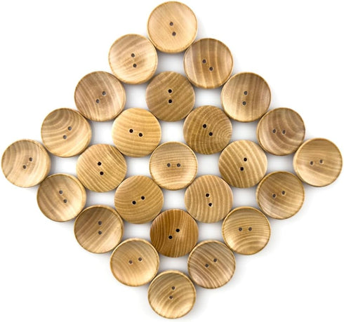 30 Pcs 30mm Camellia Wood Wooden Buttons for Craft DIY Sewing Project (convex)...