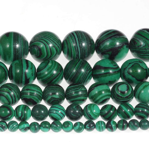 Natural Stone Beads 12mm Malachite Gemstone Round Loose Beads Crystal Energy Stone Healing Power for Jewelry Making DIY,1 Strand 15"...