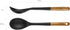 STAUB Serving Spoon, Great for Scooping Sides and Serving Hearty Stews, Durable BPA-Free Matte Black Silicone, Acacia Wood Handles, Safe for Nonst...