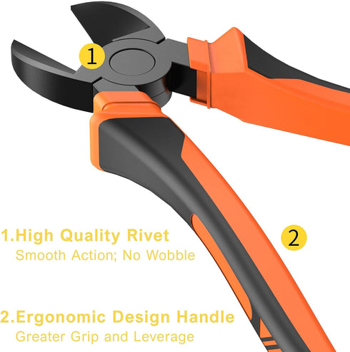 BOENFU Wire Cutters Electrical Heavy Duty CRV Steel, Comfort Grip Diagonal Cutting Pliers for Crafting, Floral Wire, Chicken Wire, Artificial Flow...
