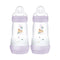 MAM Easy Start Matte Anti-Colic Baby Bottles, 9 oz (2 Count), Medium Flow Nipples, Baby Girl, 2 Count...