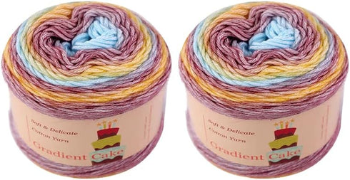 2-pk Gradient Cake Cotton Ball by Yonkey Monkey (1170) Knitting Crochet......