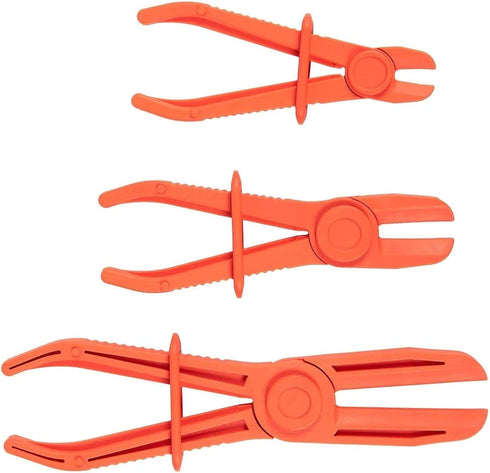 Juvale 3-Pack Hose Pinch Off Pliers - Fuel Line Clamp Tool for Automotive Brake, Radiator and Coolant (Red, 3 Sizes)...