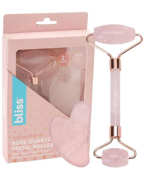 Bliss Gua Sha and Facial Roller - Beauty Spa Grade Self Care Massager Tool Set, Size One Size, Rose...