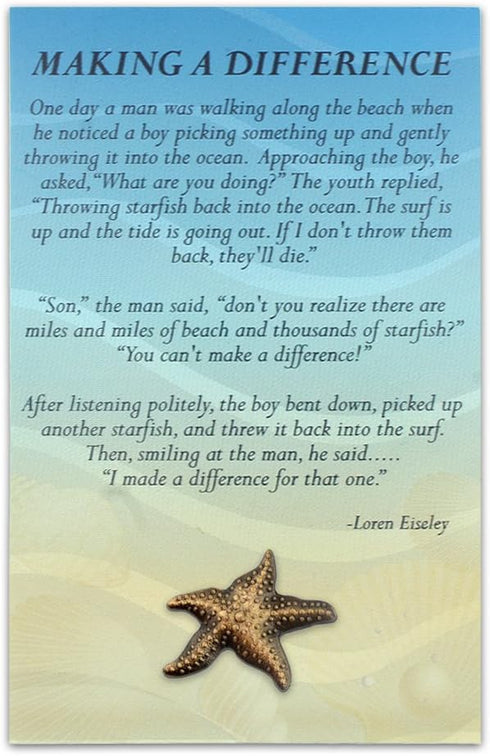 PinMart's Starfish Lapel Pin on Starfish Story Card Make A Profound Difference Gift...