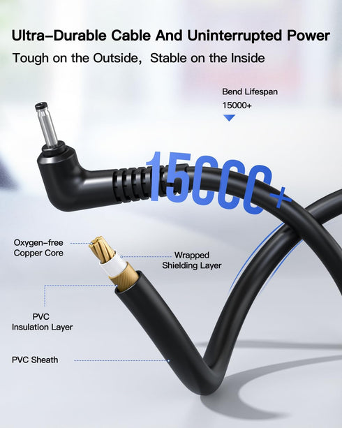 7.5FT Charger Fit for Samsung Chromebook Laptop (26W 12V 2.2A) Fit for 11.6" Chromebook 3 2 XE500C13 PA-1250-98 303c 500c 503c Xe500c12 Xe501c13 X...