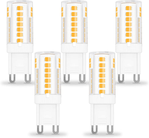 3.5W G9 LED Bulb Dimmable 40W Halogen Equivalent, Warm White 3000K 460LM 120V G9 Bi Pin Base Light Bulbs for Chandelier Lighting, 5 Pack...