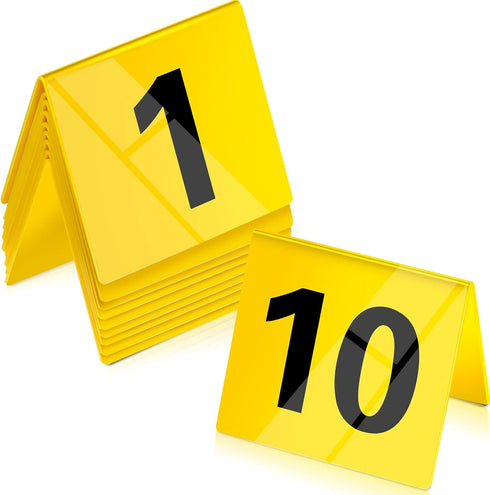 10 Pcs Evidence Markers Detective Scene Markers Murder Mystery Party Decorations Number ID Tents for Clue Game Murder Theme Halloween Party Suppli...