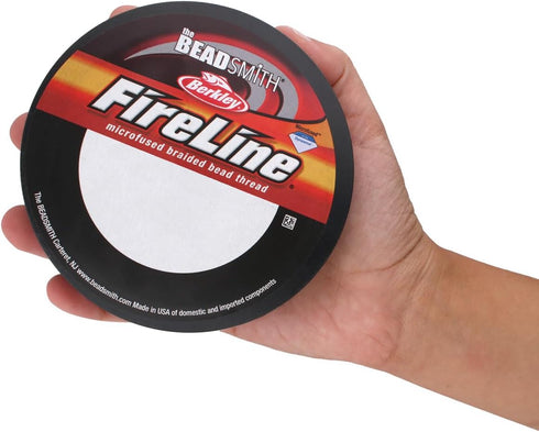 The Beadsmith Fireline by Berkley – Micro-Fused Braided Thread – 6lb. Test.006”/.15mm Diameter, 125 Yard Spool, Crystal Color – Super Strong Strin...