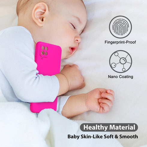 oakxco for Samsung Galaxy A12 Phone Case Liquid Silicone Grip, Cute Thin Slim Soft Rubber TPU Plain Smooth Gel Matte Protective Cover for Women Gi...