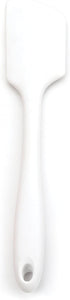 RSVP International Ela Series Heat Resistant Cooking & Baking Strong Silicone Wrapped Steel Rubber Scraper, Spatula, 11x2, White...