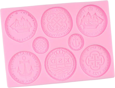 Treasure Coins Silicone Mold Coin Fondant Molds For Cake Decoration Cupcake Topper Chocolate Candy Polymer Clay Gum Paste...