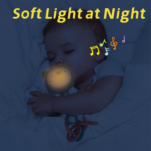 Musical Rabbit Light-Up Toy and Teething Ring for Toddlers Sensory Chew and Fine Motor Skills Toy Baby Rattle and Teething Toys for 6 12 18 Month ...