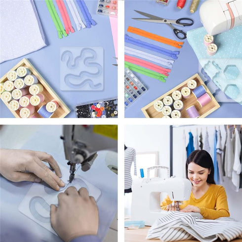 CRASPIRE 4PCS Acrylic Quilting Templates Love Lines Sewing Tools Kit Quilting Rulers DIY Sewing Tools Leather Cutting Stencils for Quilting Handwo...